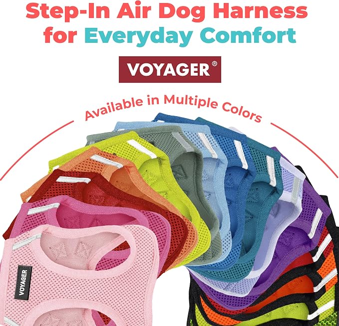 Voyager Step-in Air Dog Vest Harness - Gray 2-Tone, Small | 14.5-16" in Chest, Reflective Bands, All Weather Breathable Air Mesh, Cats Compatible, Lightweight, Fast Drying