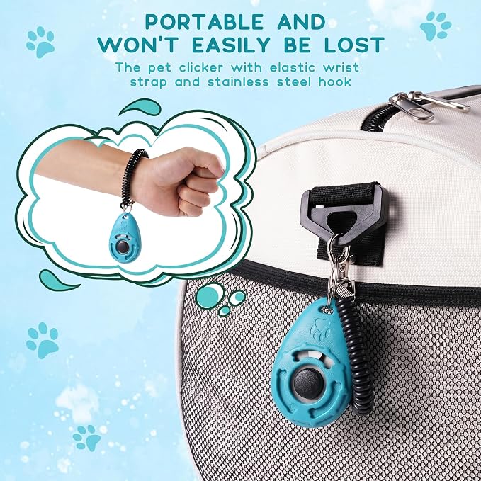 Dog Training Clicker with Wrist Strap and Keyring