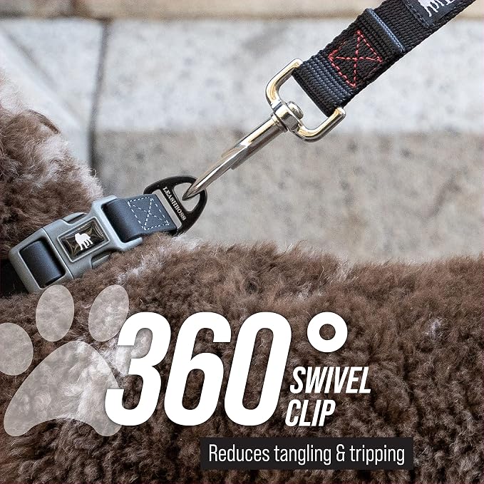 Traffic Handler - Short Dog Leash with Traffic Handle for Large Dogs - Made in USA - Great for Double Dog Couplers, Service Dogs, and Training (18 Inch, Classic Black)