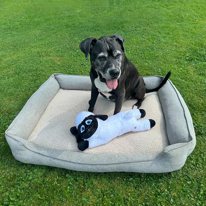 SPOT Baa Baa Black Sheep Plush Dog Toy - Cute and Cuddly Fleece Toy with Squeaker - Jumbo Size for Large Dogs and Puppies, 24in Black and White Lamb