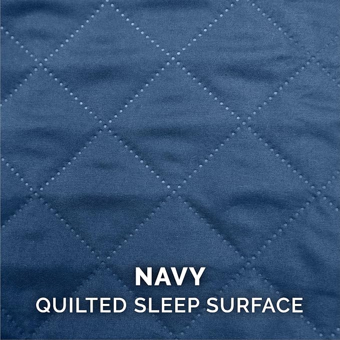 Furhaven Cooling Gel Dog Bed for Large Dogs w/ Removable Bolsters & Washable Cover, For Dogs Up to 125 lbs - Quilted Sofa - Navy (Blue), Jumbo Plus/XXL