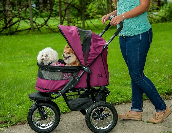 Pet Gear No-Zip Double Pet Stroller - Boysenberry