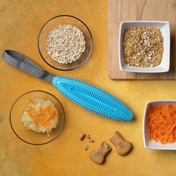 PetLove Nuzzle Puzzle Fling N Forage Stick, Interactive, Dual Textured, Enrichment, Foraging Dog Treat Toy, Retrieval & Fetch Toy, Fill with Treats, Paste and Food